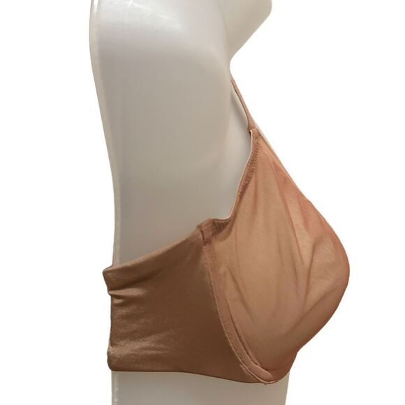 NWT SKIMS No Show Molded Unlined Demi Sheer Sexy Nude Lingerie Bra In Sienna - Picture 7 of 10